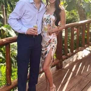 Floral Thigh Slit Dress